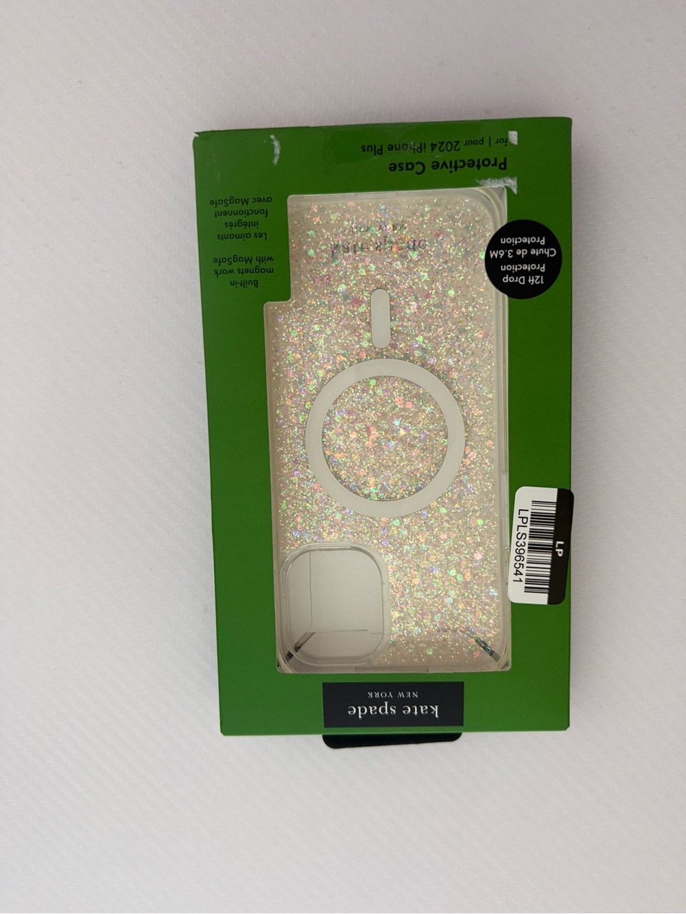kate spade New York Iridescent Glitter MagSafe Phone Case - White Sparkle